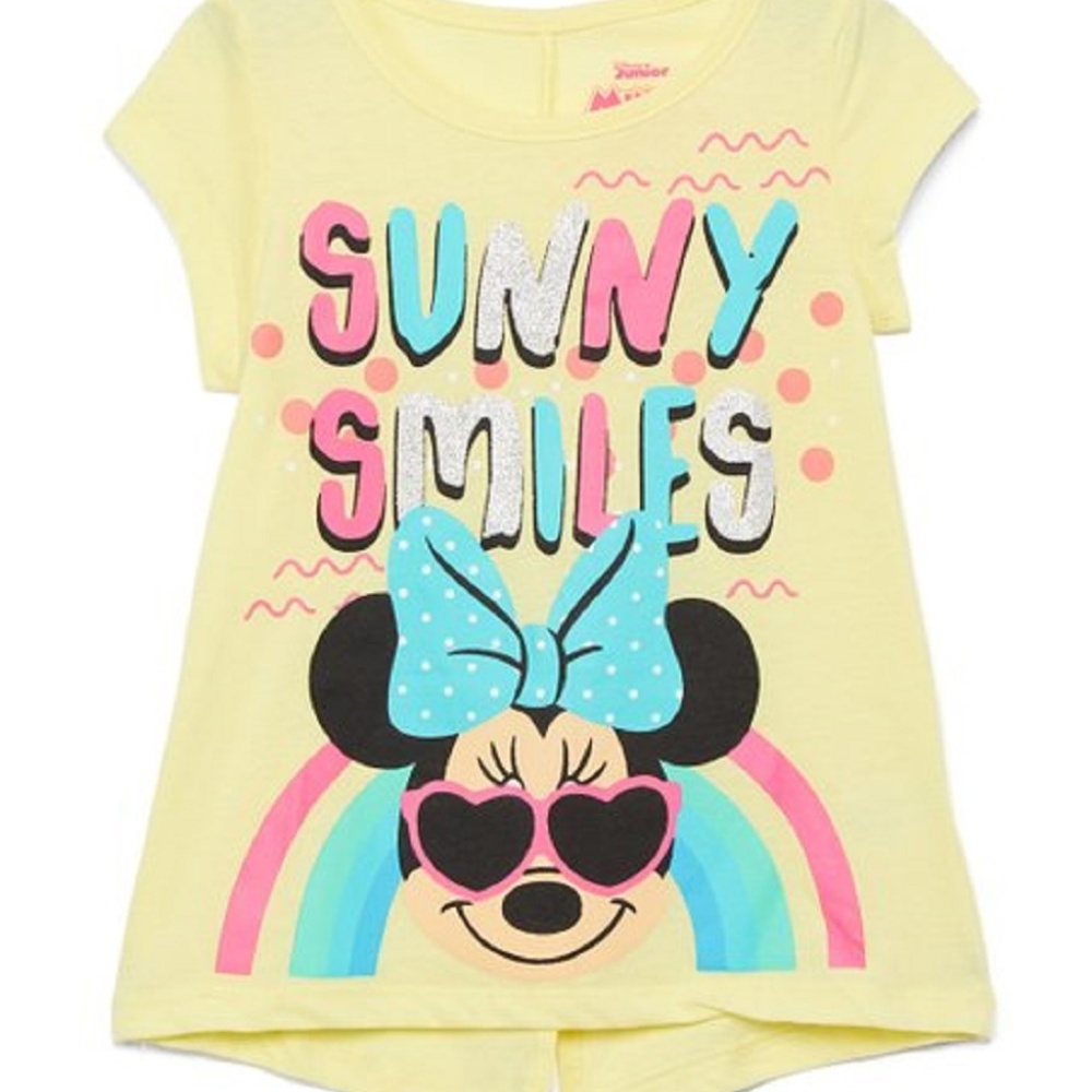 MINNIE MOUSE SUNNY SMILES YELLOW GIRL'S TEE NEW